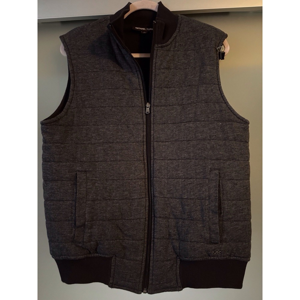 Michael Kors Vest Women's Size M Black Ribbed Band At Waist